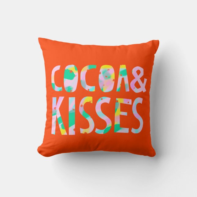 Cocoa & Kisses Throw Pillow (Front)