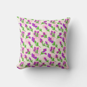 Cocoa Lavender Neon Pop Art Pillow