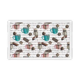 Cocoa marshmallow hot chocolate candy winter  acrylic tray