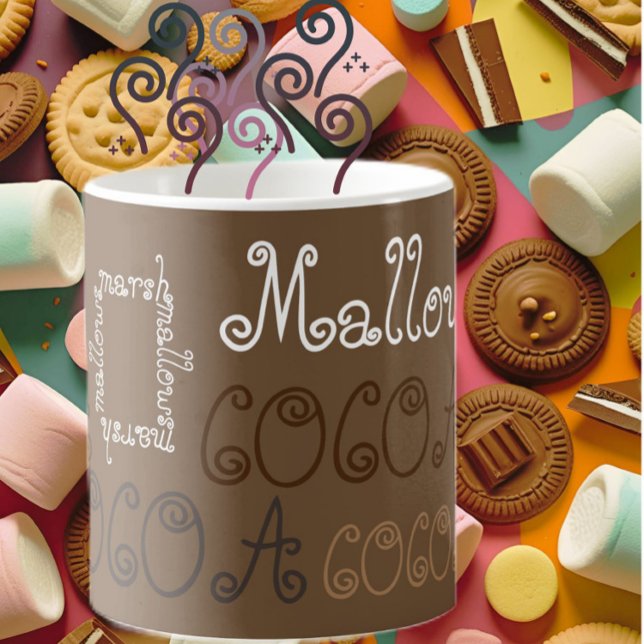 Cocoa marshmallow hot chocolate typography art  coffee mug (Creator Uploaded)