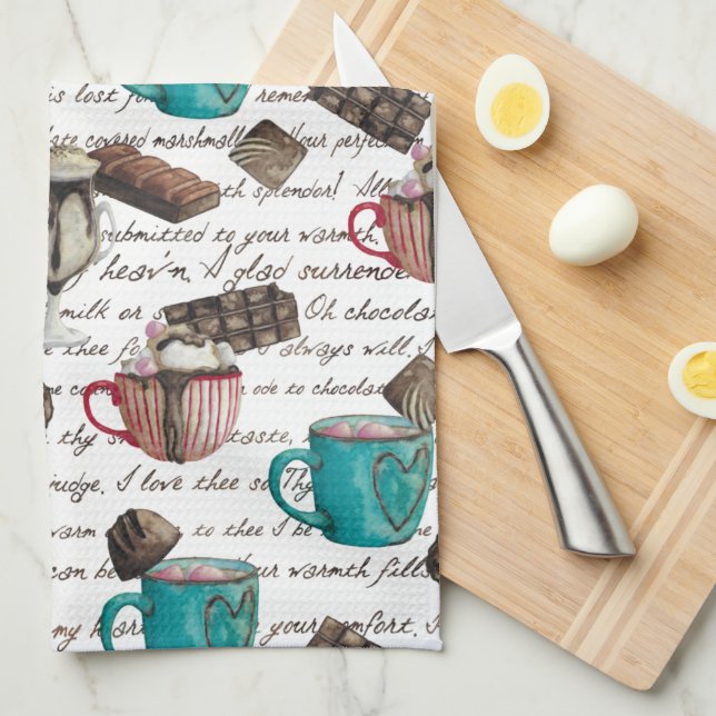 Cocoa marshmallows hot chocolate candy winter  kitchen towel (Quarter Fold)