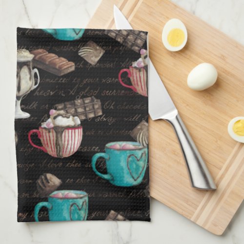 Cocoa marshmallows hot chocolate candy winter  kitchen towel
