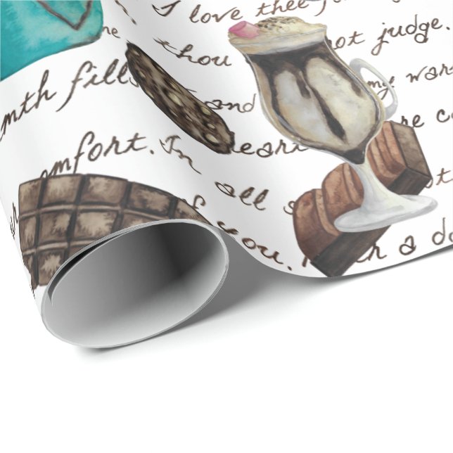 Cocoa marshmallows hot chocolate candy winter   wrapping paper (Roll Corner)