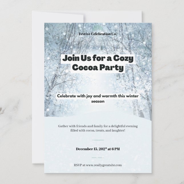 Cocoa Party custom Invitation (Front)