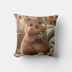 Cocoa Patch Quokka Cozy Botanical Portrait Throw Pillow