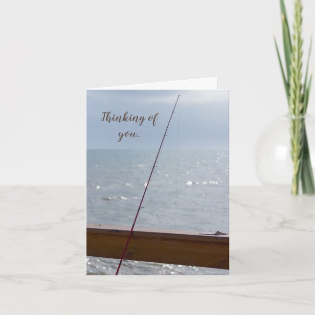 Cocoa Pier Fishing Thinking Of You Card (Front)