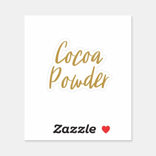 Cocoa Powder Storage Sticker
