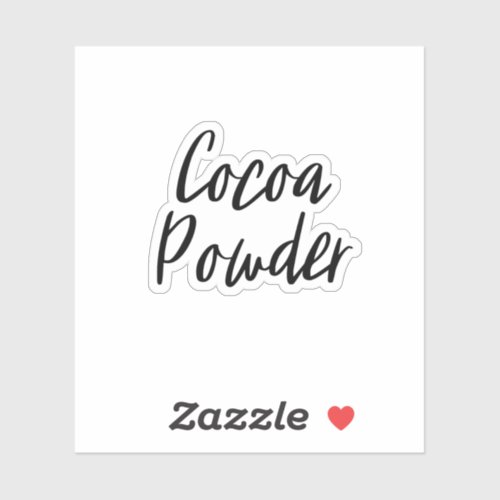 Cocoa Powder Storage Sticker