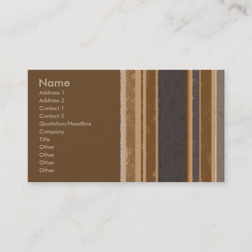 Customizable Cocoa Stripes Business Card