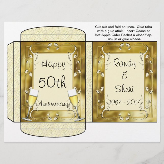Cocoa, Tea, Cider Packet Golden Anniversary Favors Flyer (Front)