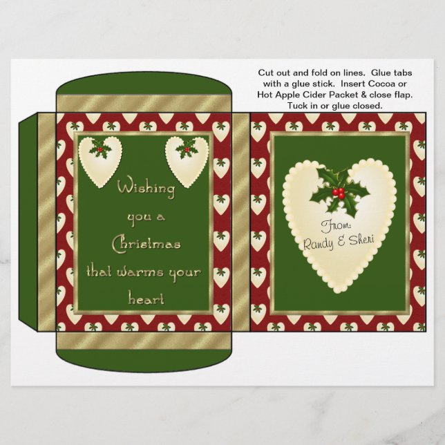 Cocoa, Tea, Cider Packet Holiday Christmas Favors Flyer (Front)