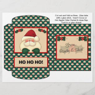 Cocoa, Tea, Cider Packet Santa Christmas Favors Flyer
