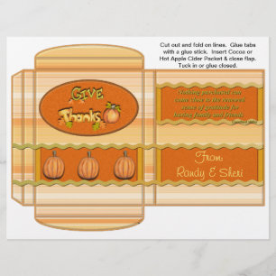 Cocoa, Tea, Cider Packet Thanksgiving Favors Flyer
