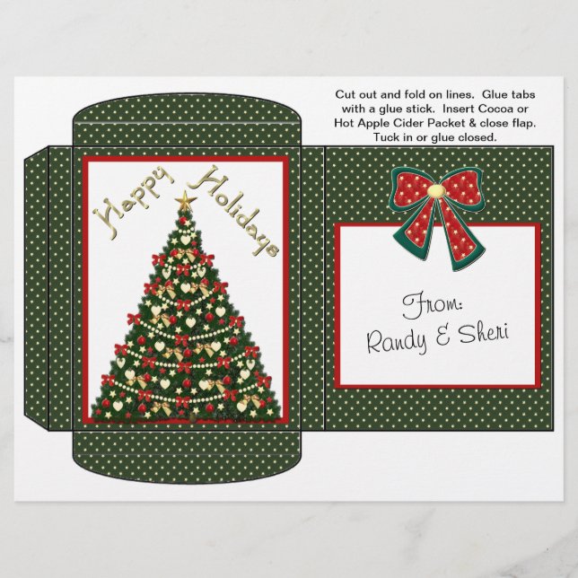 Cocoa, Tea, Cider Packet Winter Christmas Favors Flyer (Front)
