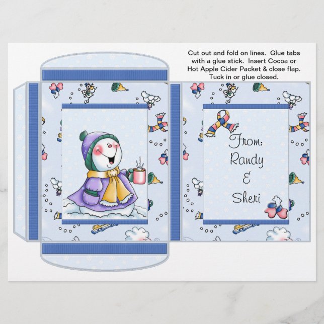 Cocoa, Tea, Cider Packet Winter Christmas Favors Flyer (Front)