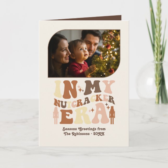 Cocoa Truffle Fun Retro Christmas Photos Holiday Card (Front)