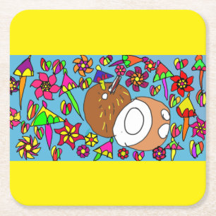 Cocoanut Tropical Sorbet Air Freshener Square Paper Coaster