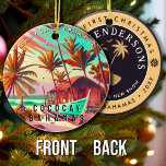 CocoCay Bahamas Retro Travel Souvenir 1950s Ceramic Ornament<br><div class="desc">Coco Cay Bahamas Tropical Retro Sunset design. Indulge in the nostalgia of CocoCay with our vintage souvenir, designed specifically for seaside vacationers. Reminiscent of a bygone era, this design encapsulates the tranquility and beauty of the cove, serving as a delightful reminder of your beachside getaway. This retro design makes a...</div>