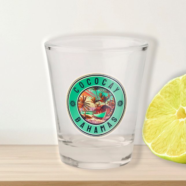 CocoCay Bahamas Retro Travel Souvenir 1950s Shot Glass (Creator Uploaded)