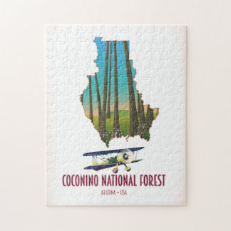 Coconino National Forest Arizona USA map Jigsaw Puzzle