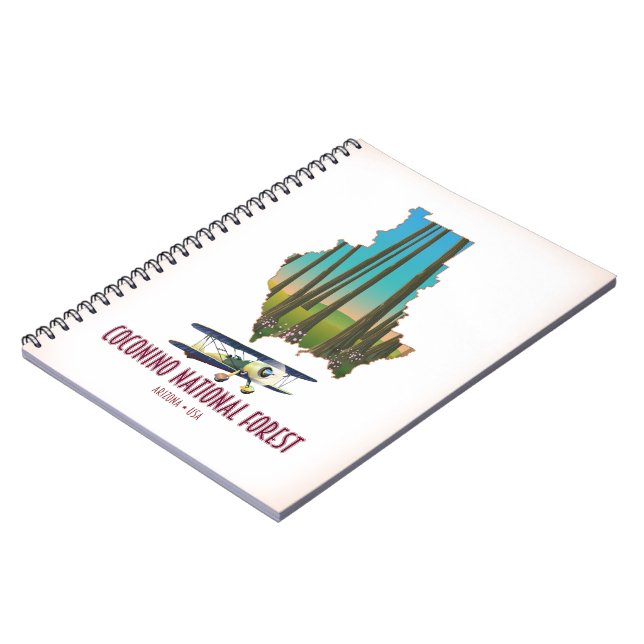 Coconino National Forest Arizona USA map Notebook (Left Side)