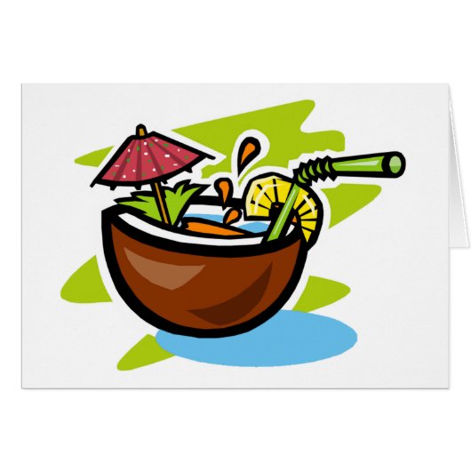 Coconut 2 Tropical Fruit Drink Cards (Front Horizontal)