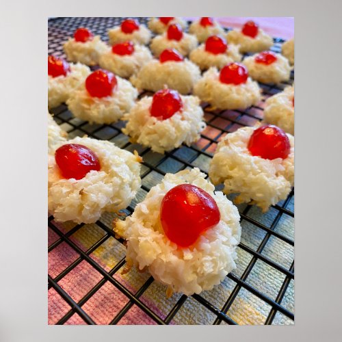Coconut and Cherry Macaroons Poster
