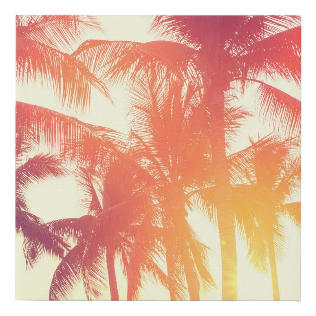 Coconut Beach: Vintage Tropical Warmth. Faux Canvas Print (Front)