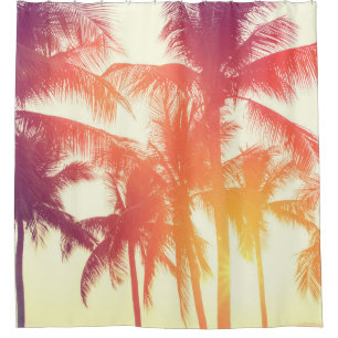 Coconut Beach: Vintage Tropical Warmth. Shower Curtain
