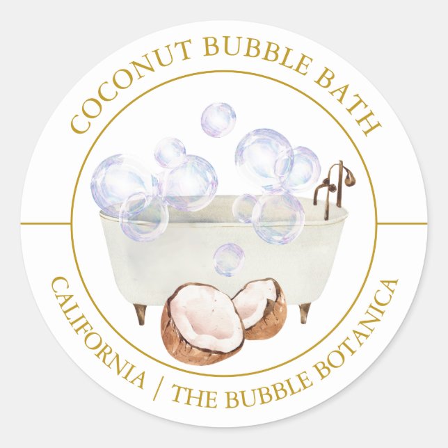 Coconut Bubble Bath label (Front)