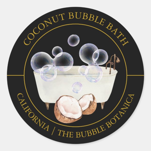 Coconut Bubble Bath label (Front)