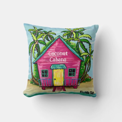 Coconut Cabana by Florida GirlThrow Pillow 16x16