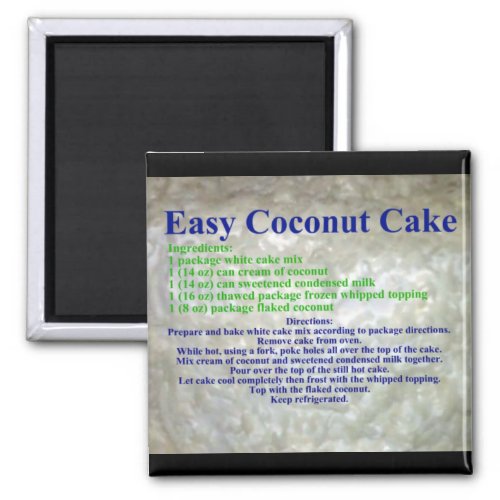 Coconut Cake Recipe Magnet