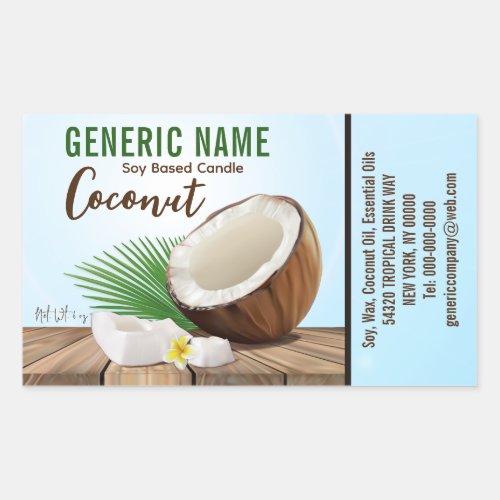 Coconut Candle Ingredient Label