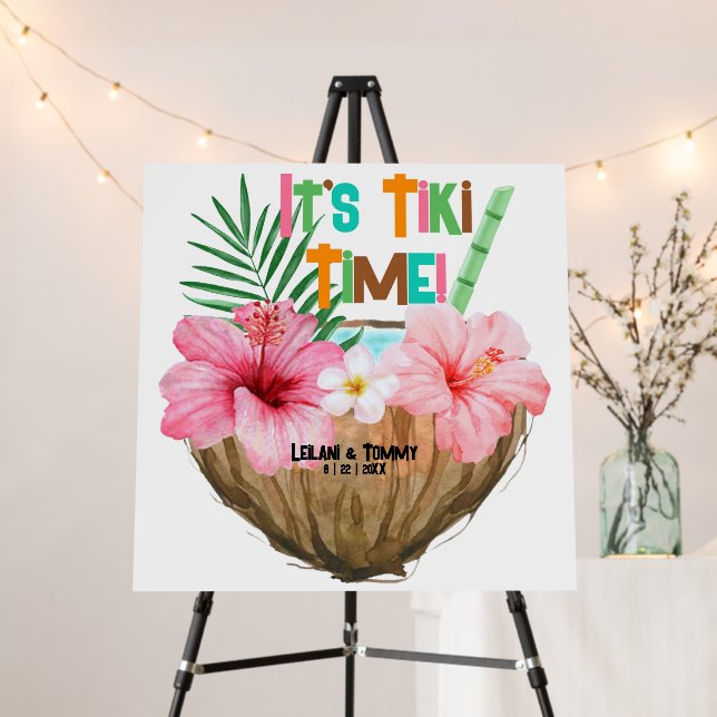 Coconut Cocktail Tropical Tiki Shower Foam Board (In Situ (Stand))