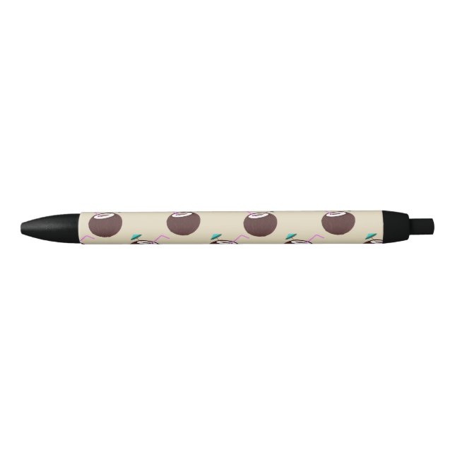 Coconut cocktail with straw pattern - Summer beach Pen (Front)