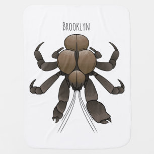 Coconut crab cartoon illustration baby blanket