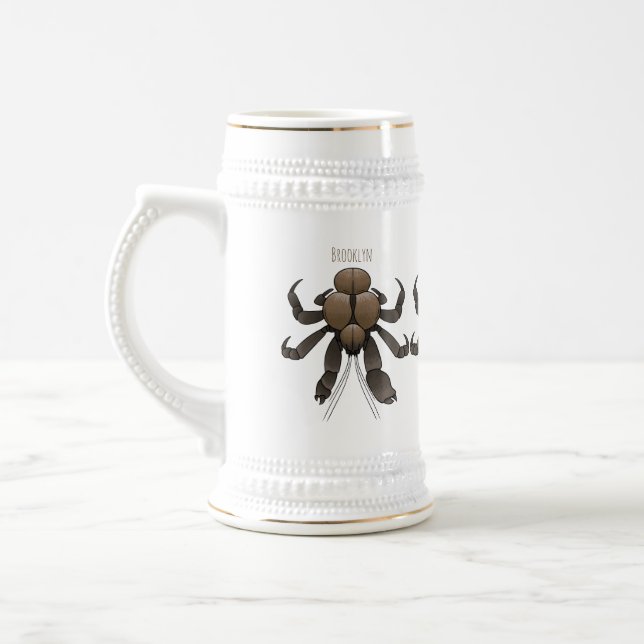 Coconut crab cartoon illustration  beer stein (Left)