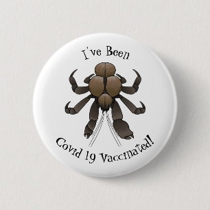 Coconut crab cartoon illustration button