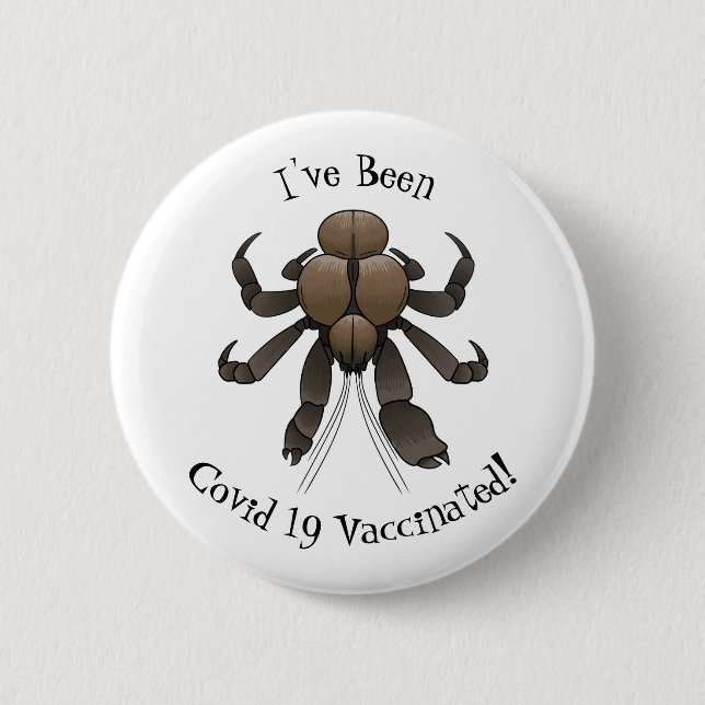 Coconut crab cartoon illustration button (Front)