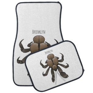 Coconut crab cartoon illustration car floor mat