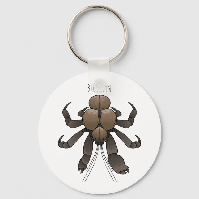 Coconut crab cartoon illustration keychain (Front)