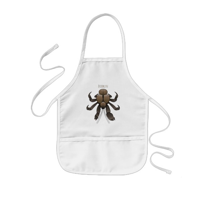 Coconut crab cartoon illustration kids' apron (Front)