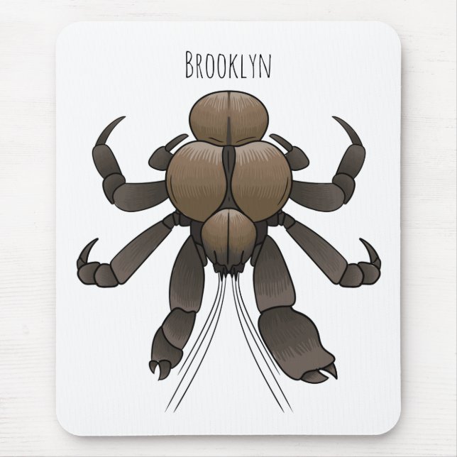 Coconut crab cartoon illustration mouse pad (Front)