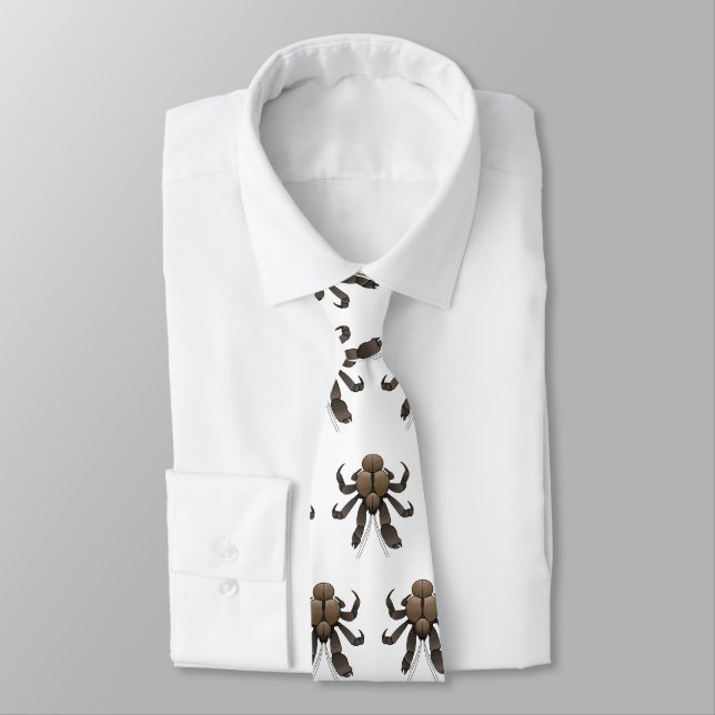 Coconut crab cartoon illustration neck tie (Tied)
