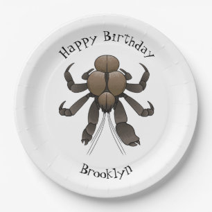 Coconut crab cartoon illustration paper plates