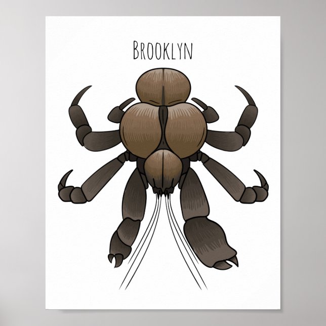 Coconut crab cartoon illustration  poster (Front)