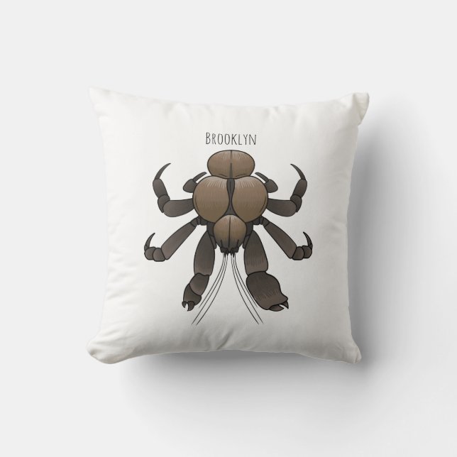 Coconut crab cartoon illustration throw pillow (Front)