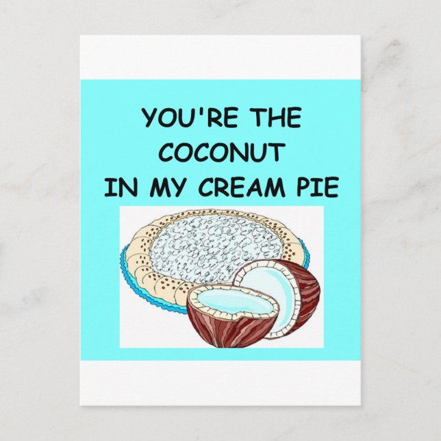coconut cream pie lover postcard (Front)