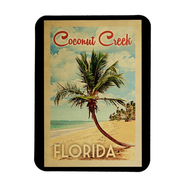 Coconut Creek Magnet - Vintage Palm Tree
